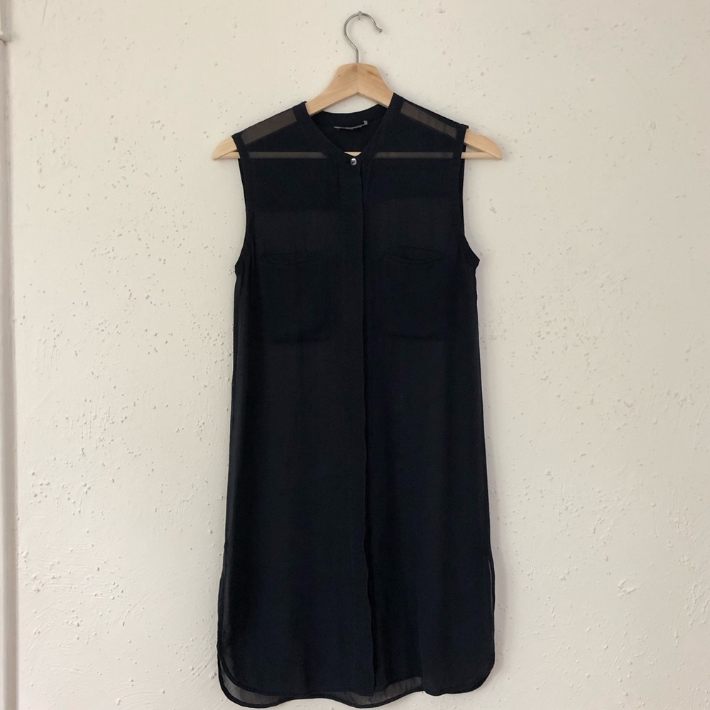Vince Sheer Navy Tunic Dress